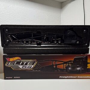 Hot Wheels Elite 64 Black Freightliner Cascadia